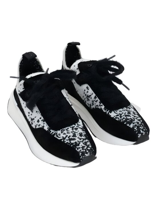 DKNY Shoes - DKNY Womens Aveline Lace Up Sneaker Black/Off White Size 8M